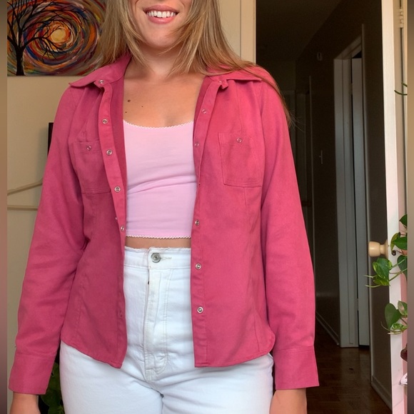 Suede Pink Blazer Jacket - Picture 2 of 3